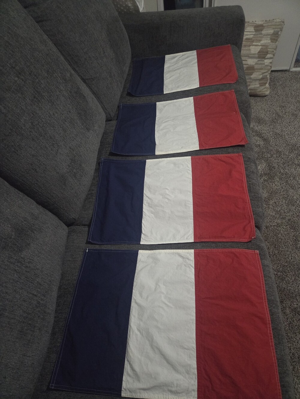 Set of 8 RALPH LUREN Red White Blue Rectangular PLACEMATS